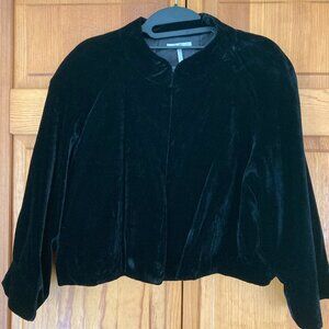 Metro 7 Black Velour 3/4 Sleeve Jacket